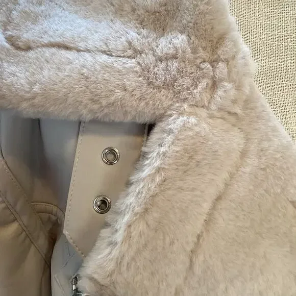 BLANK NYC NEW FAUX FUR MOTO JACKET LARGE